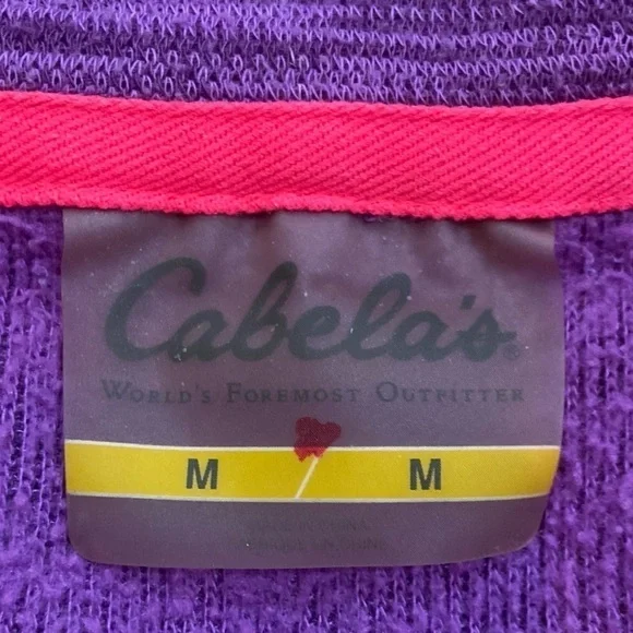 Cabela’s purple 1/4 zip contrast hot pink trim athletic top size medium - Picture 12 of 12